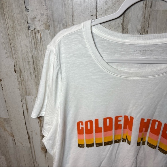 Lane Bryant Women's Sz 22/24 Golden Hour Graphic TShirt Cotton Blend White - Picture 9 of 15